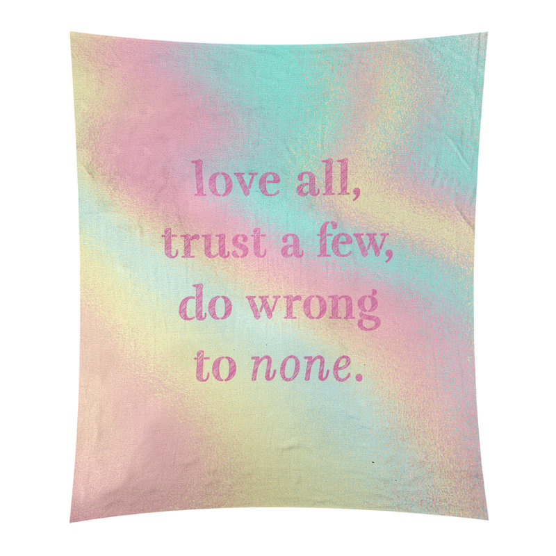 Tapisserie de polyester, pas de citation erronée, H 27,5 po x l 37,5 po, Arc-en-ciel pastel