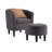 Anges Upholstered Barrel Chair with Ottoman-56593319
