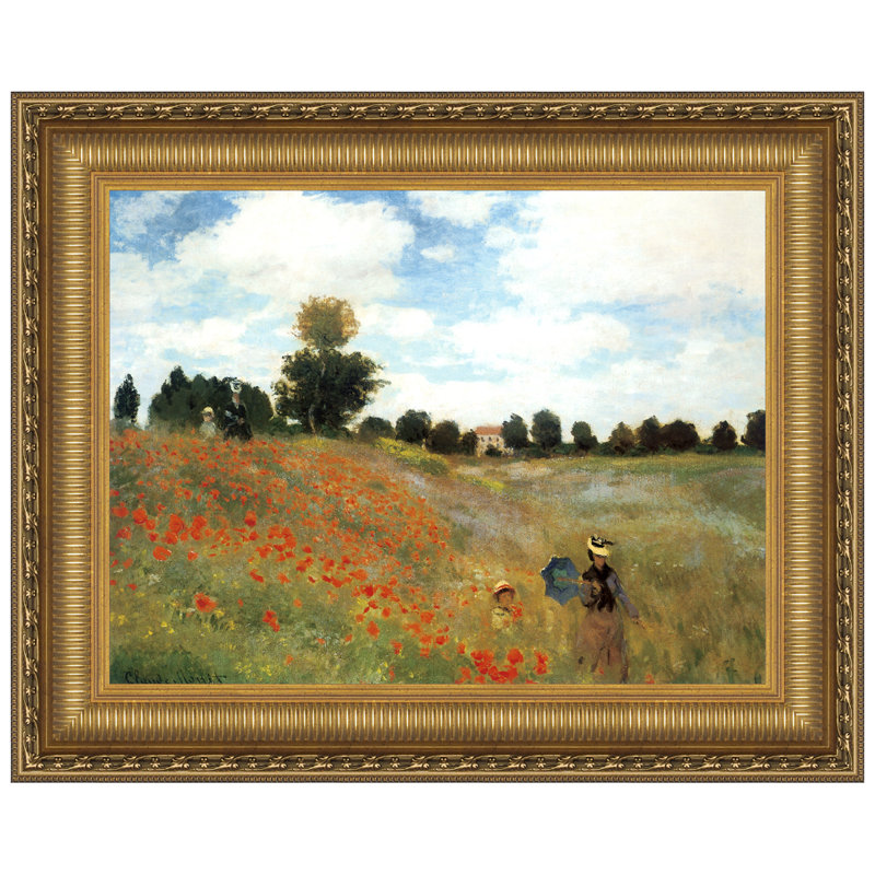 " Poppy Field, 1873 " by Claude Monet, 24.25" H x 29.25" W x 1.875" D