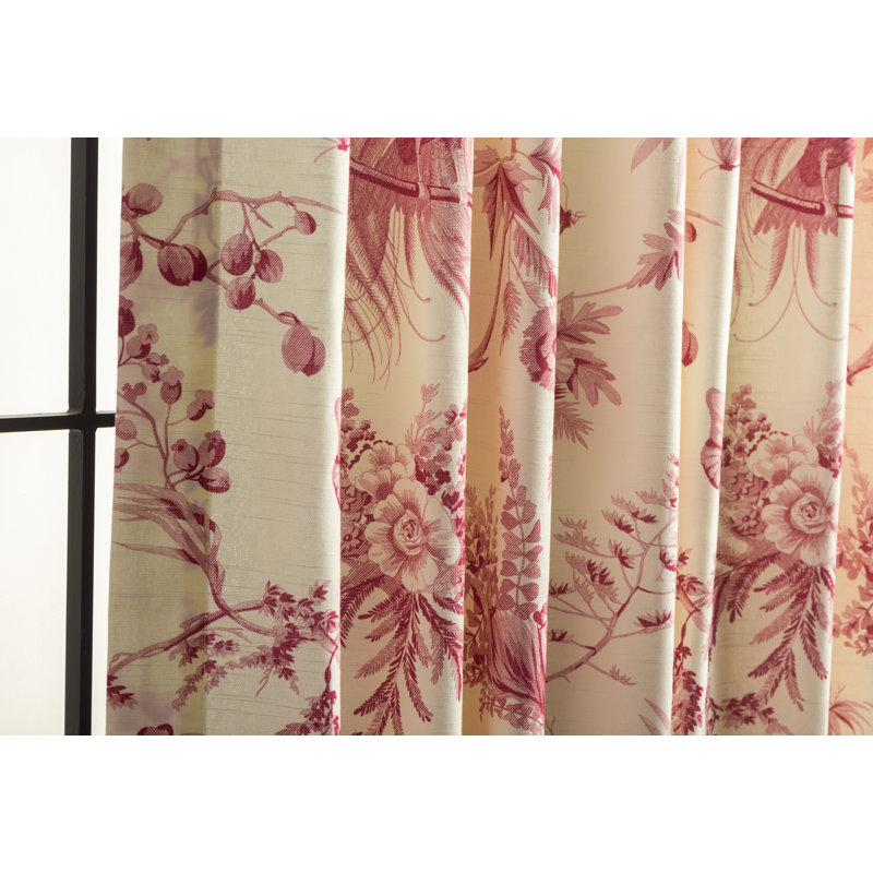 Maison d'Hermine Paradise - Rideau rouge laqué 100 % coton - 127 cm x 213 cm, Rose, L 50 po x L 84 po