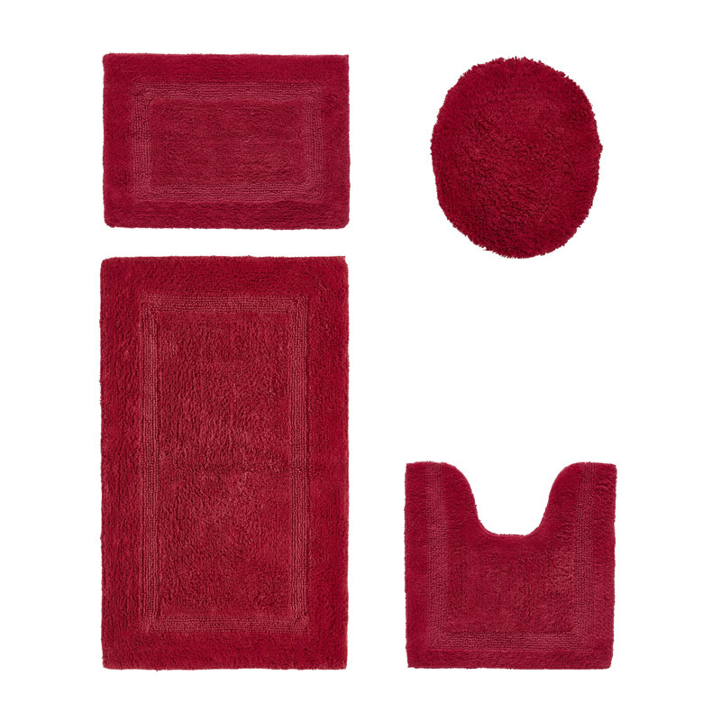 Ensemble de tapis pour salle de bain 100% coton 2370 g / m² Lux Premium, Rouge