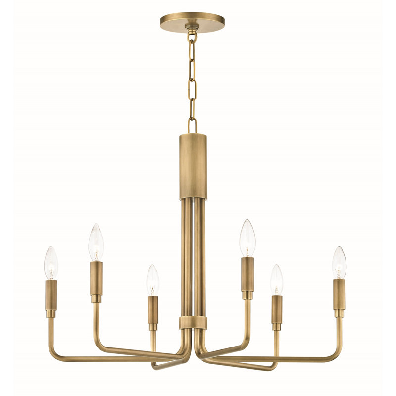 Brigitte 6 - Light Classic / Traditional Chandelier, Aged Brass