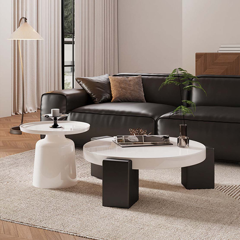 Table basse ronde de style crème
