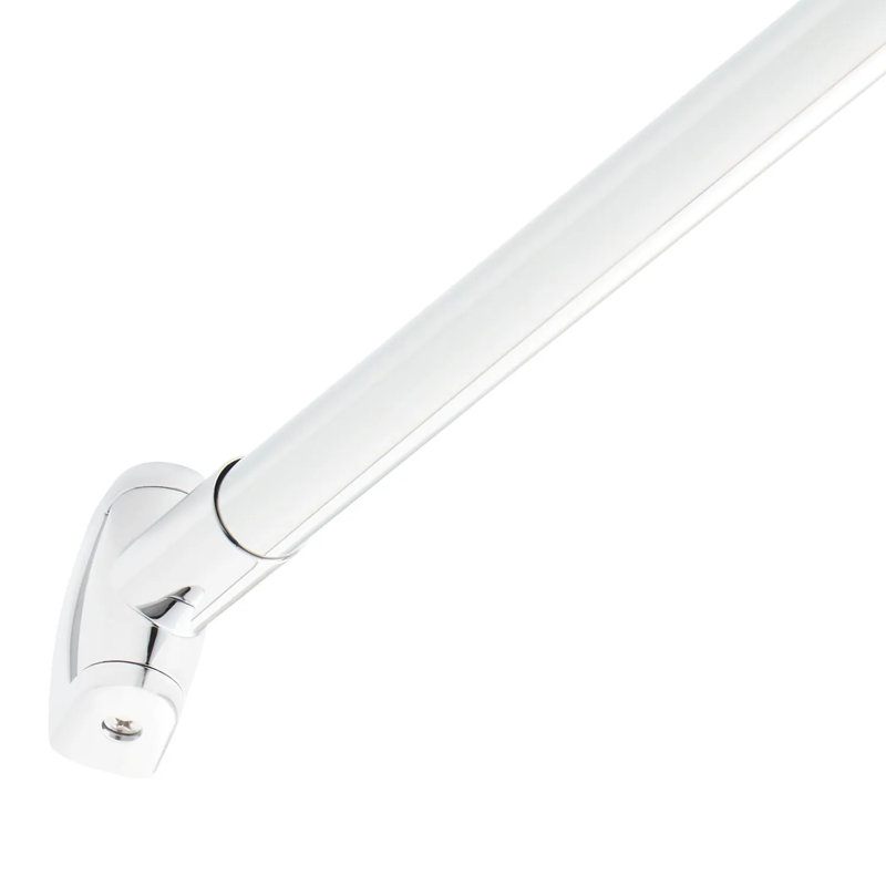 72" Brass Curved Shower Curtain Rod, Chrome