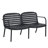 Outdoor Patio PP Loveseat, Black Frame With Beige Cushion-790410510