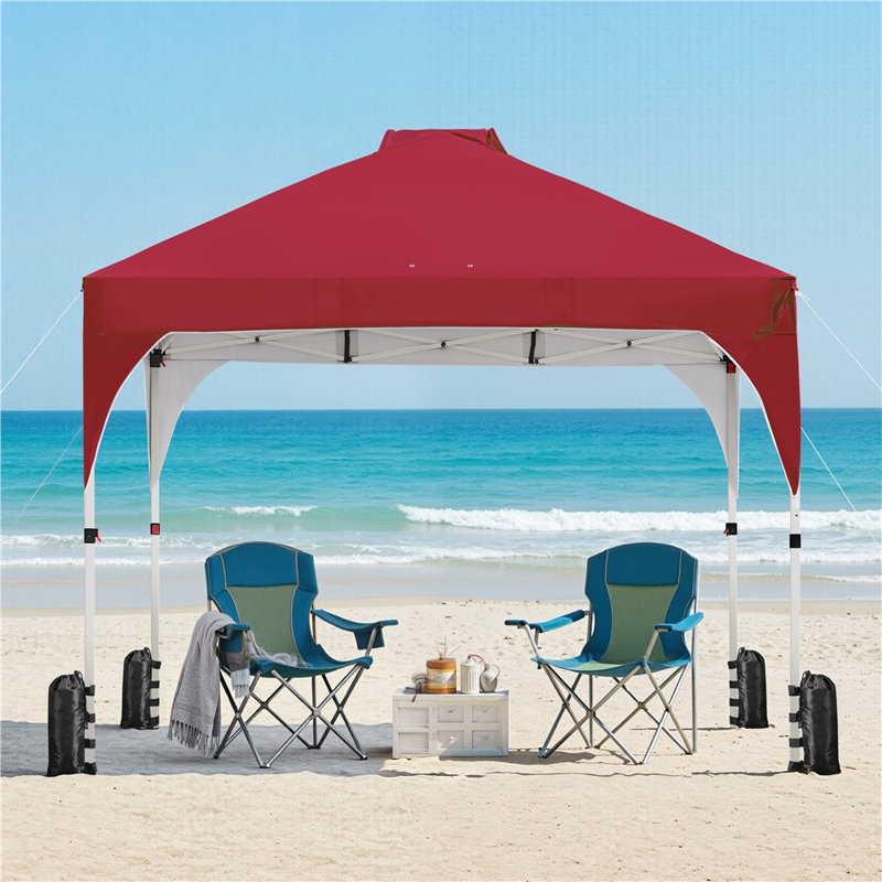 3m x 3m Iron Pop-Up Gazebo, Red