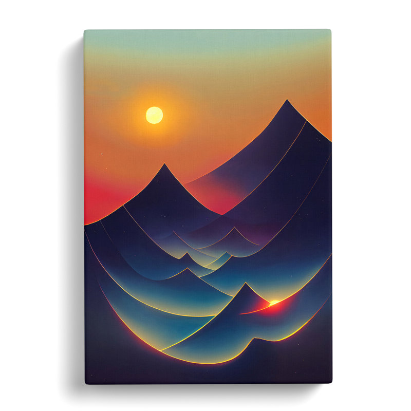 Abstract Mountain Sunset - Wrapped Canvas, 60cm H x 40cm W