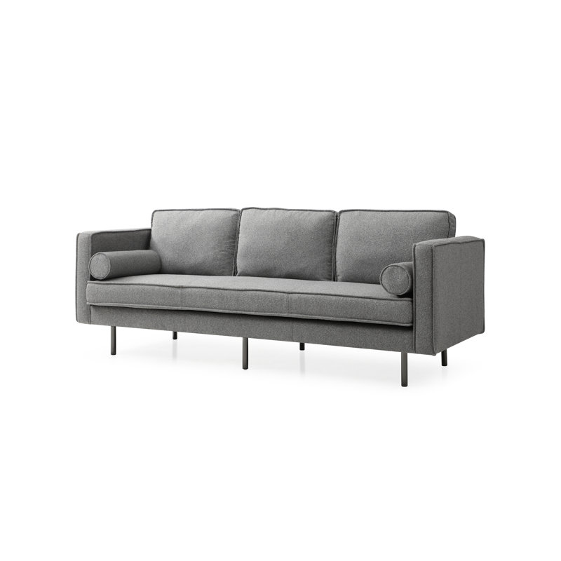 Alicea Upholstered 89'' Sofa, Gray/Black