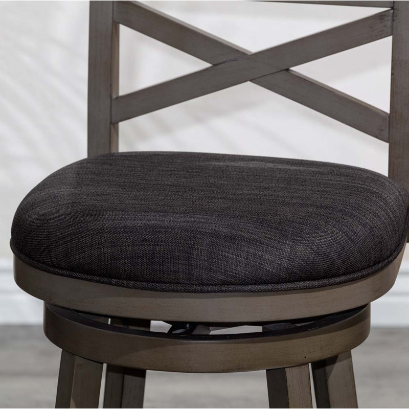 Tabourets de bar pivotants en tissu rembourrés avec dossier