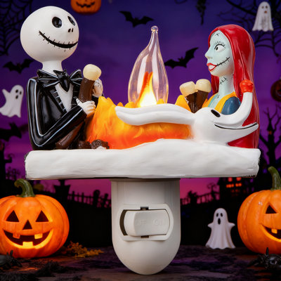 Veilleuse de feu de camp d'Halloween fantôme, applique murale rétro en résine rétro pour la décoration intérieure, veilleuse de chambre d'enfant effrayante, cadeaux de décoration d'Halloween pour filles et garçons