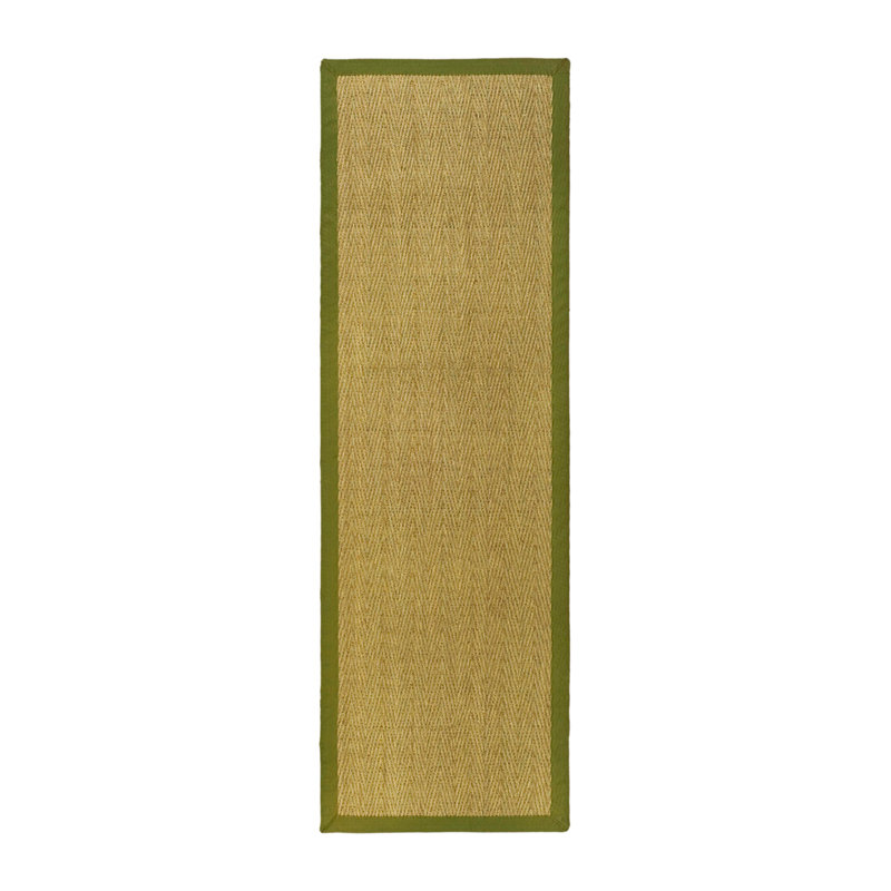 Auckland Bamboo Slat/Seagrass Natural/Olive Area Rug, Rectangle 8' x 10'
