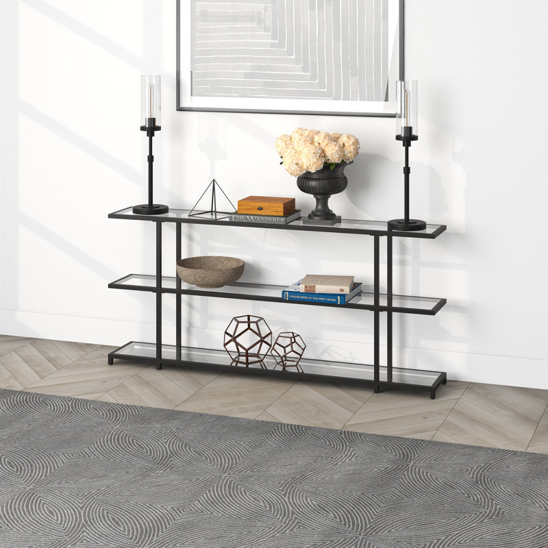 Greenwich Console Table, Blackened Bronze, 29" H x 64" W x 10" D