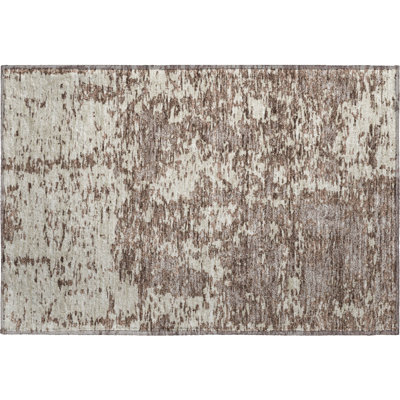 Tapis brun Prisco lavable à la machine de qualité supérieure