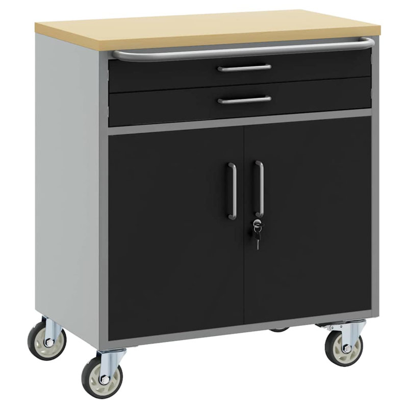 Workbench 75 X 45 X 85 Cm Powder-Coated Steel, Black