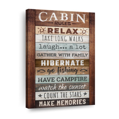 Cabin Rules I Canvas Print