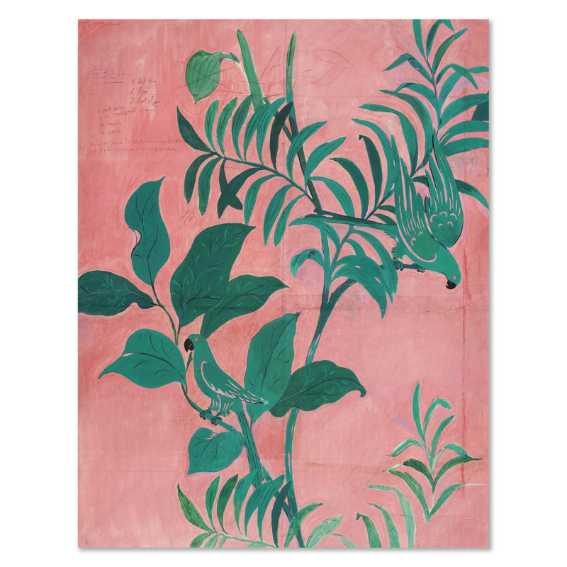 «Pink Birds» par Paule Marrot - impression, Unframed, H 54 po x l 42 po x P 1,25 po