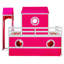 Lit mezzanine double avec tente et tour rose Slide