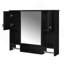 Armoire de rangement murale moderne 35 po x 28 po, armoire de salle de bain murale avec miroir, armoire à pharmacie avec barre à serviettes