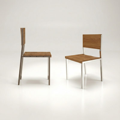 Ensemble de 2 chaises de salle à manger modernes en bois de noyer