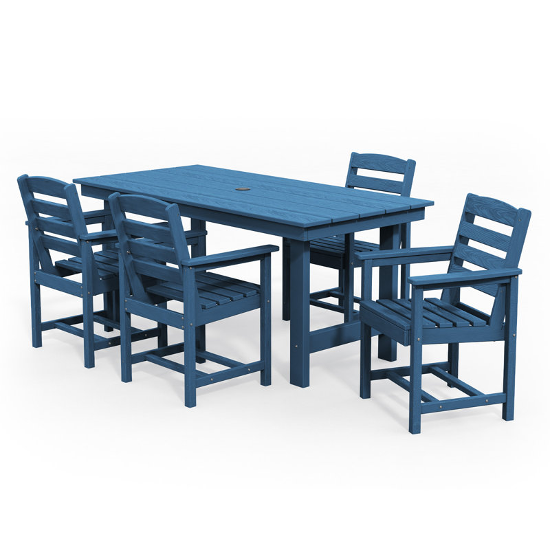 Chaise de salle à manger d'extérieur en PEHD Reata, Marine