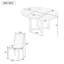  Ensemble de salle à manger extensible 5 pièces avec chaises rembourrées pour la cuisine ou la salle à manger, gris et blanc-892393900