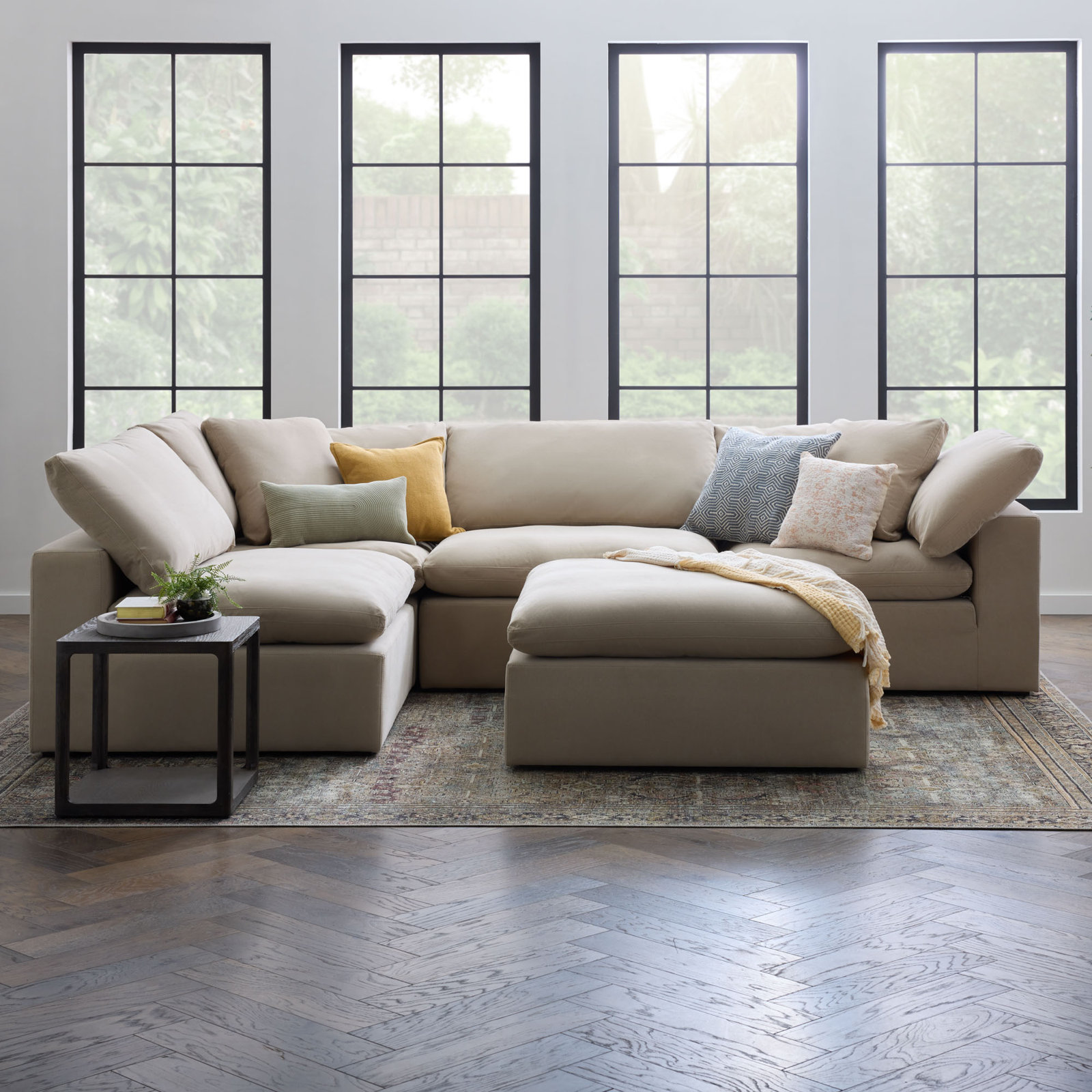 Calana 44" Ottoman, Almond