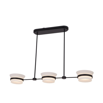 Anel 3 LT Matte Black Linear Pendant Kalco