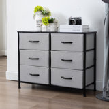 Ellerbe 31.5" Wide Modern Black Fabric 6-Drawer Chest