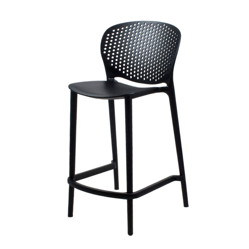 Tabouret de bar 25,5 po Elsaid, Noir
