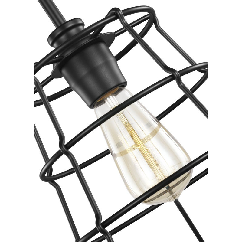 Luminaire suspendu géométrique 1 lumière Sherburne, Noir