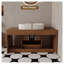 Meuble-lavabo mural moderne 39,4 po avec lavabo ovale en céramique - Armoire flottante en bois massif avec tiroirs à fermeture en douceur et rangement ouvert