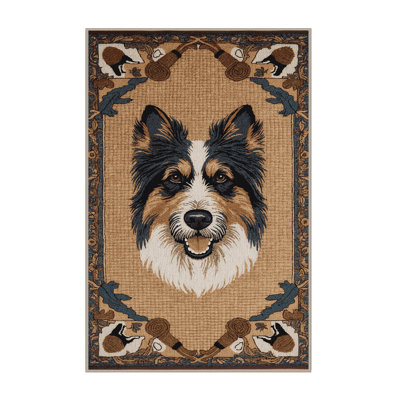 Washable Mudi Dogs Area Rug