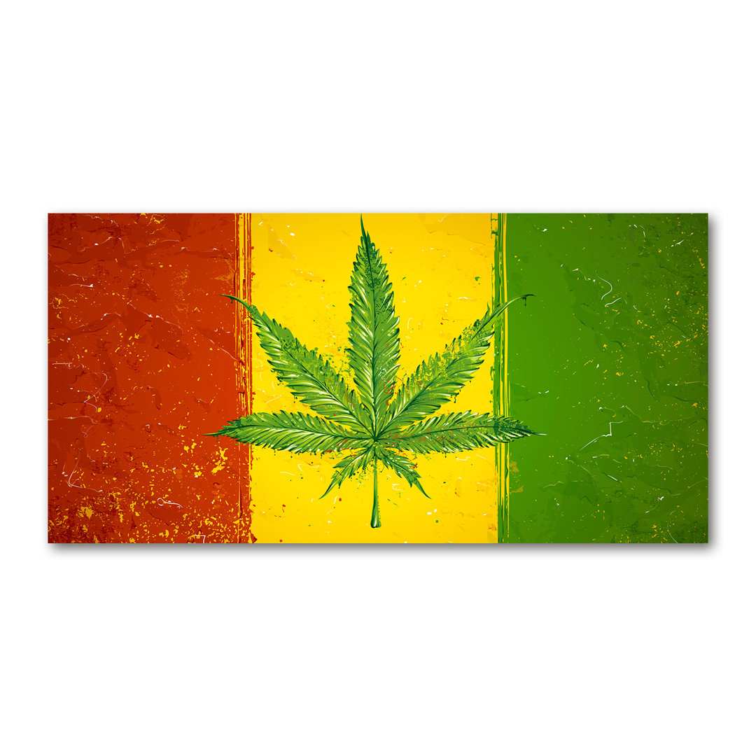 Leinwanddruck - Wandkunst - Drucke auf Leinwand - 120X60 Bildmotiv: Rasta-Flagge