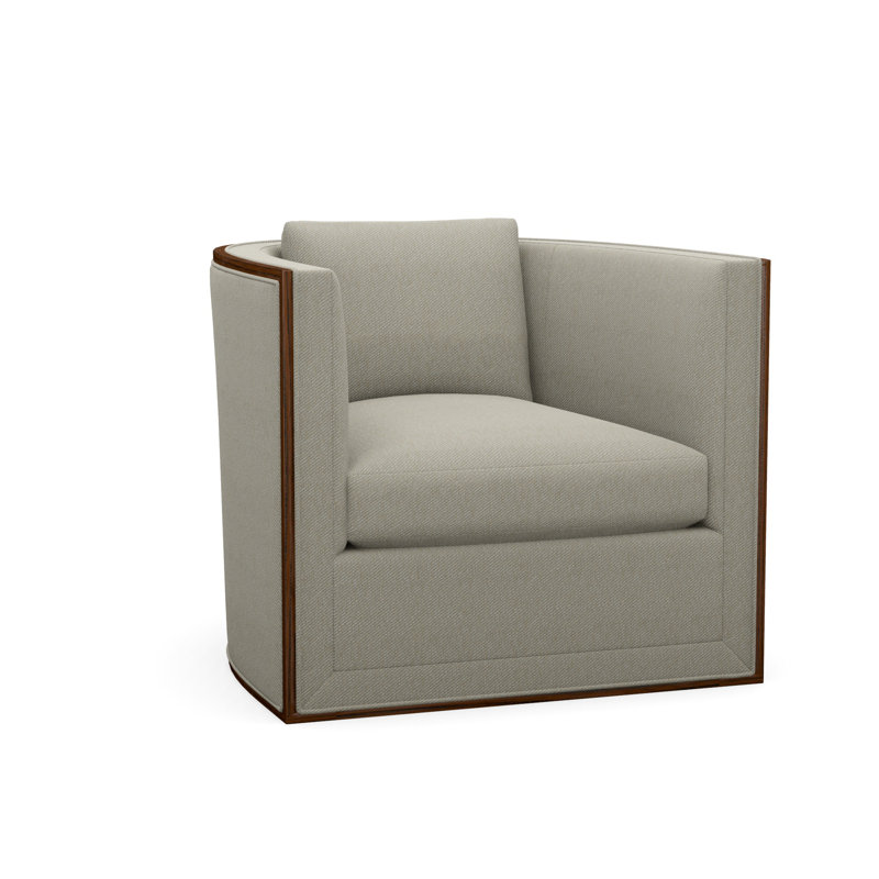 Brett Accent Chair, Blue Polyester Blend, Expresso