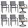 7 Pcs Outdoor Dining Sets With 6 Dining Chairs & 1 Rectangular Metal Table