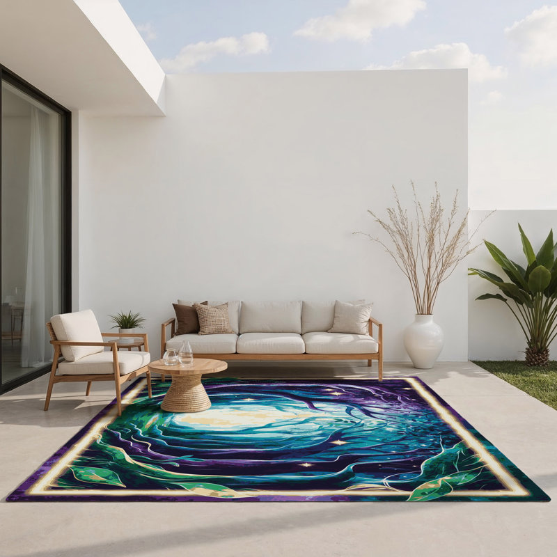 Tapis intérieur et extérieur Cosmic Sprouts, Rectangle 9 pi x 12 pi