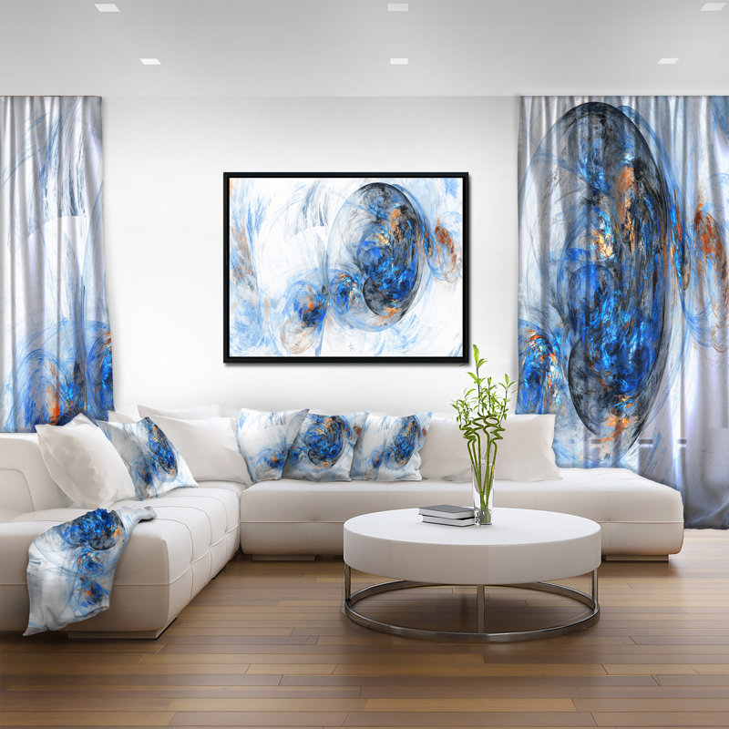 « color fumée blue blue », reproduction d’impression sur toile tendue encadrée, H 12 po x l 20 po x P 1 po