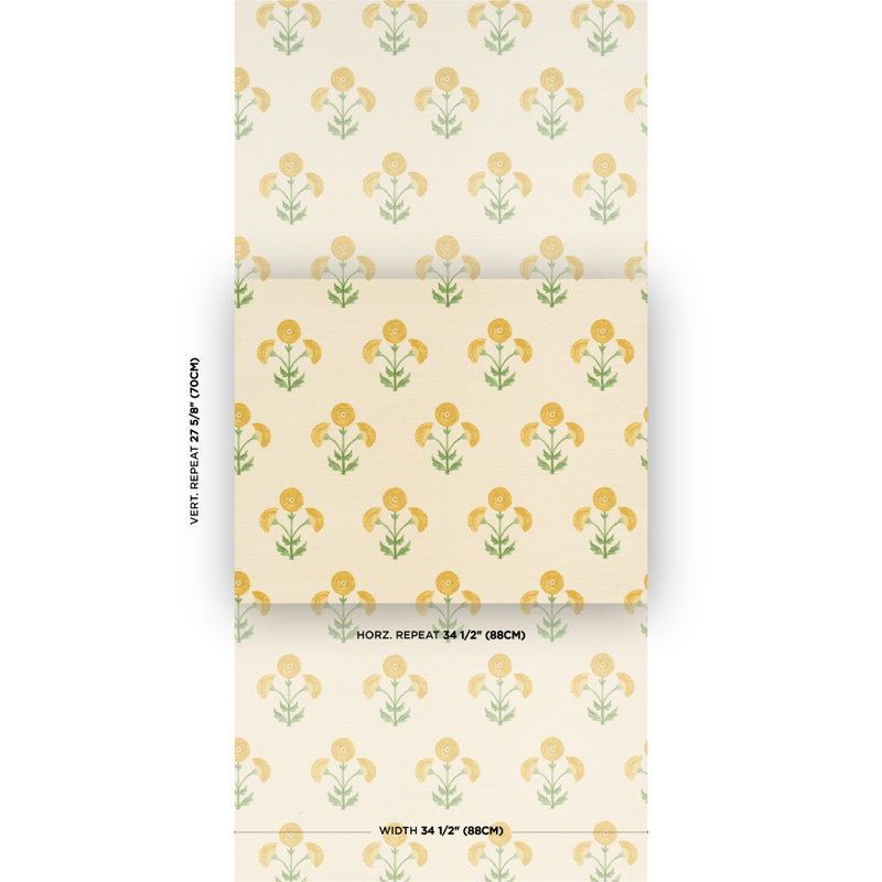Saranda Flower Sisal Wallpaper, Marigold