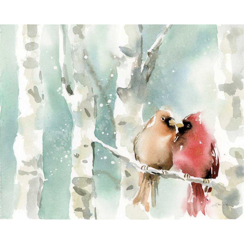 Art sur toile tendu avec Lark Manor ™ Pete, Katrina Gallery: Christmas Cardinals, H 36 po x l 44 po
