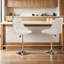Ensemble de 2 tabourets de comptoir pivotants et réglables modernes, tabouret à hauteur de comptoir rembourré en similicuir avec relevage hydraulique et base à piédestal en métal pour îlot de cuisine, bar à déjeuner, salle à manger-107212339-128799395