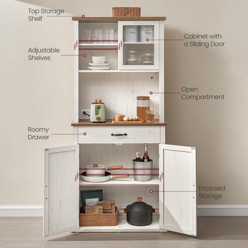 Garde-manger 71 po, Blanc rustique / brun