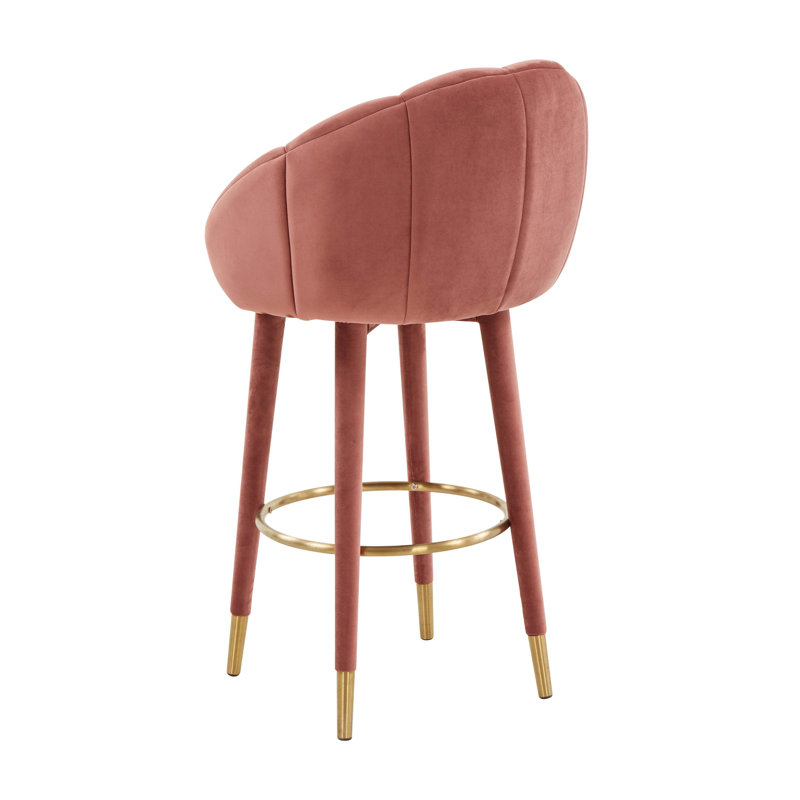 Lowther Myla Swivel Stool, Salmon, Bar Stool (30.8” Seat Height)