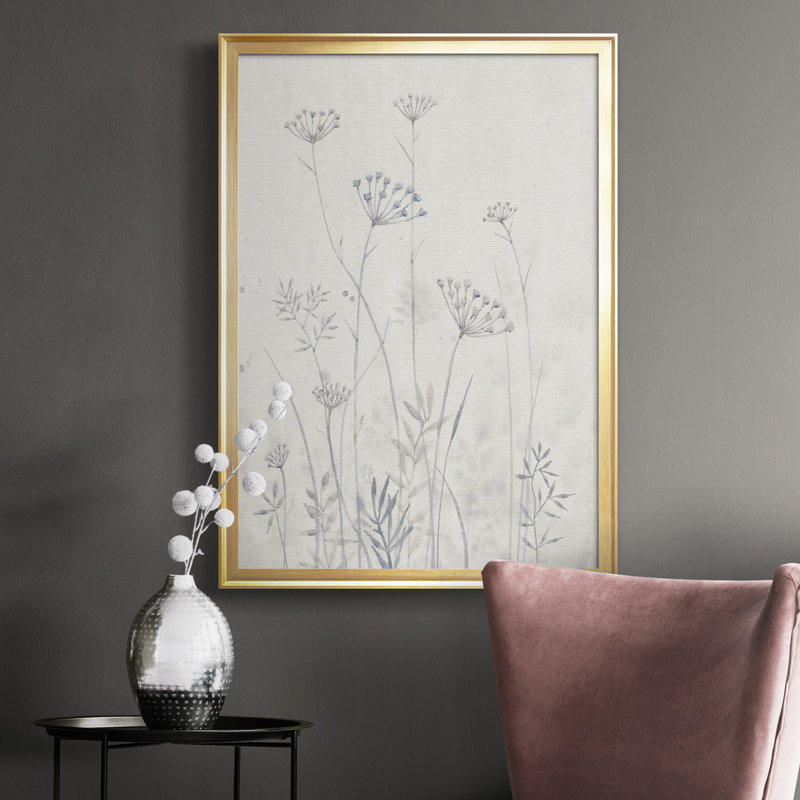 Neutre Queen Anne's Lace I, toile encadrée de qualité supérieure - prête à être accrochée, Or, H 42,5 po x l 30,5 po x P 1 po