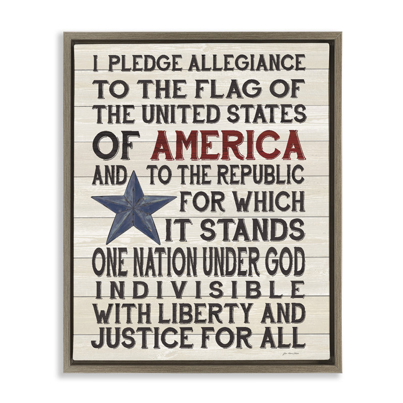 «Pledge of Allegiance» par Jo Moulton, H 21 po x l 17 po, Cadre flottant orme Montalcino