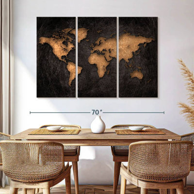 " Aged World Map XXXIV " by Finnian P 3 - Pieces