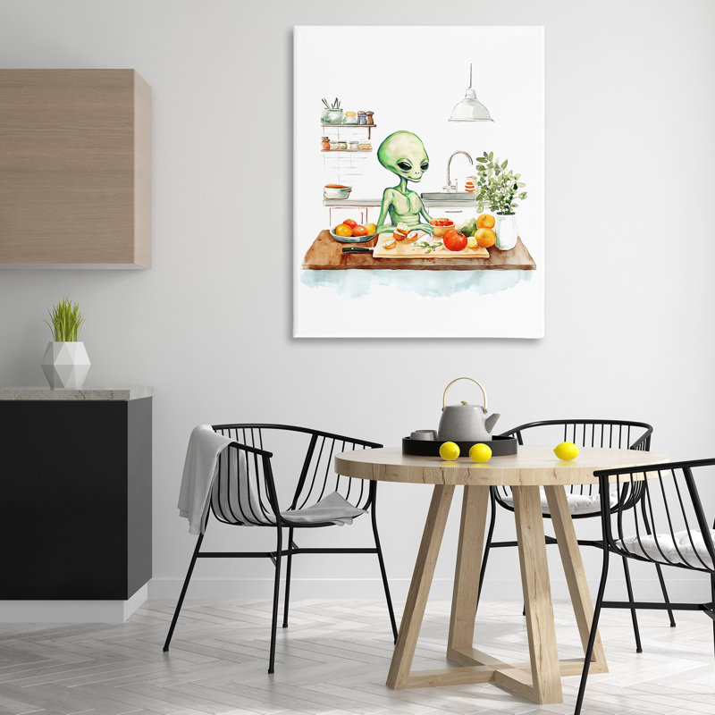 Cuisine exotique dans une toile de cuisine, design par Lil 'Rue, H 48 po x l 36 po