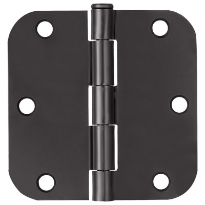Charnière de porte en laiton satiné, 3,5 po, rayon 5/8 po, paquet de 9