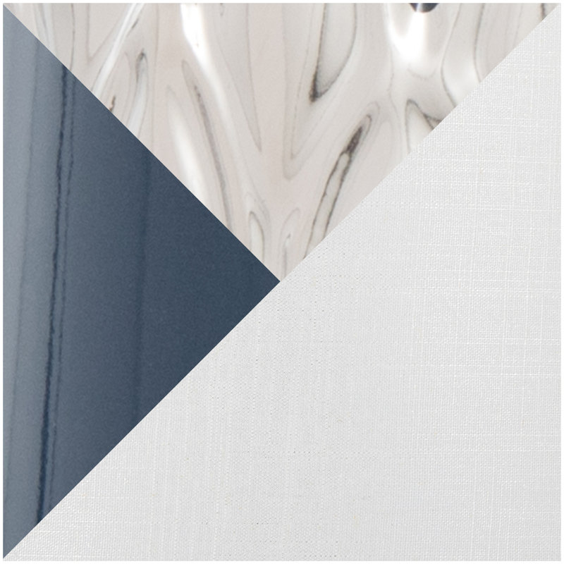 Penelope 22" Contemporary Ceramic Table Lamp with White & Gold Ceramic Body and White Shade, Bleu