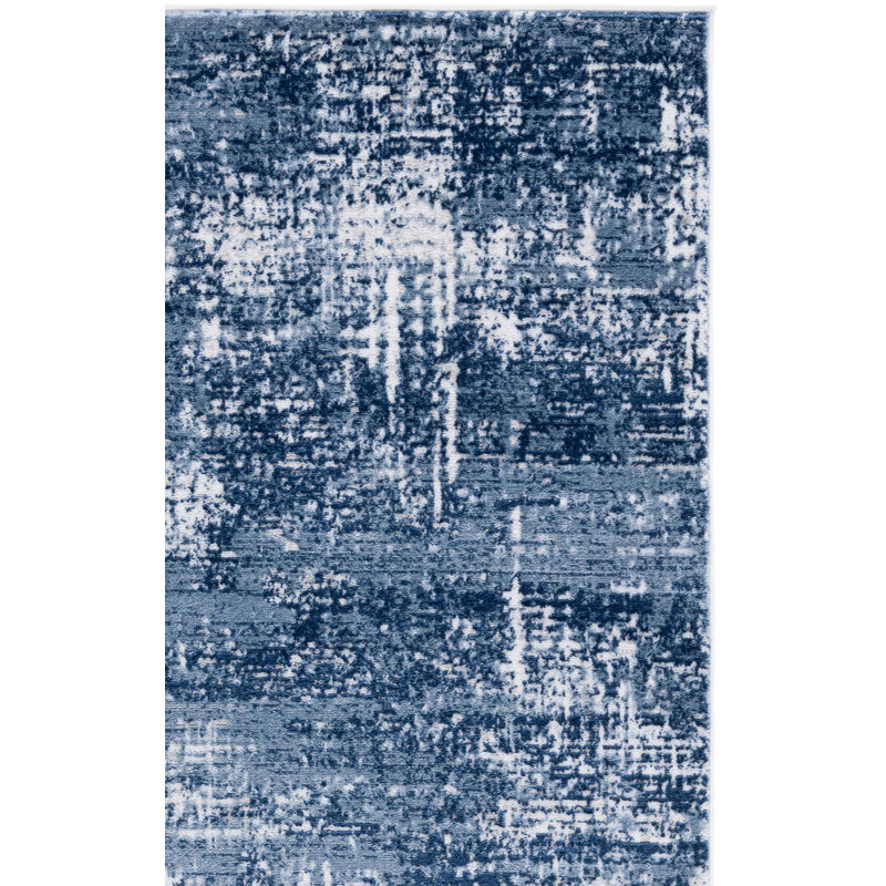 Tapis abstrait Grandview 700 Performance, Rectangle de 10 pi x 14 pi, Dark Blue/Ivory