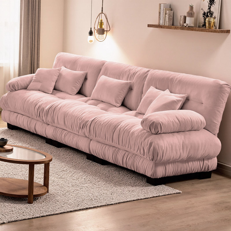 Canapé modulaire à 3 places Nimbus, H 35,4 po x l 133,8 po x P 36 po, 3, Rose